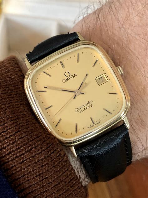 omega seamaster quartz gold